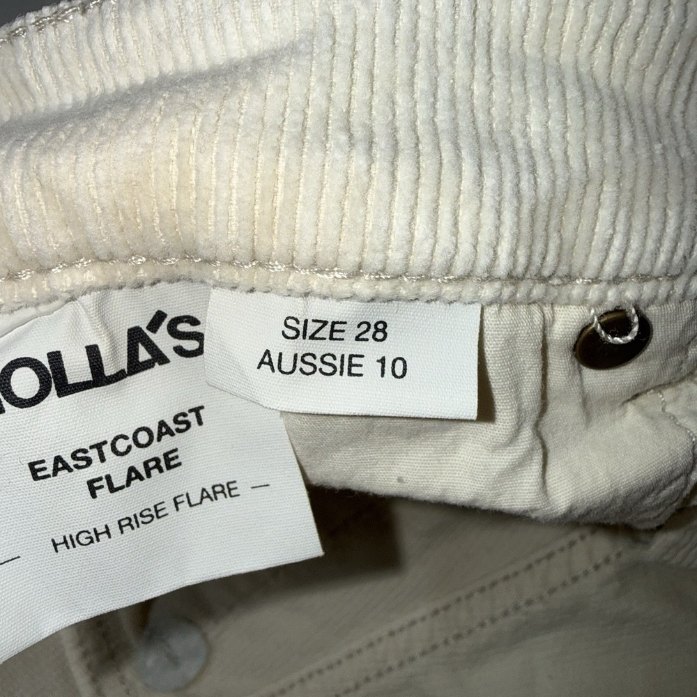 Rolla's East Coast Flare Jean Vanilla Corduroy High-Rise US Sz 28 AU 10 Boho 90s - Picture 9 of 15